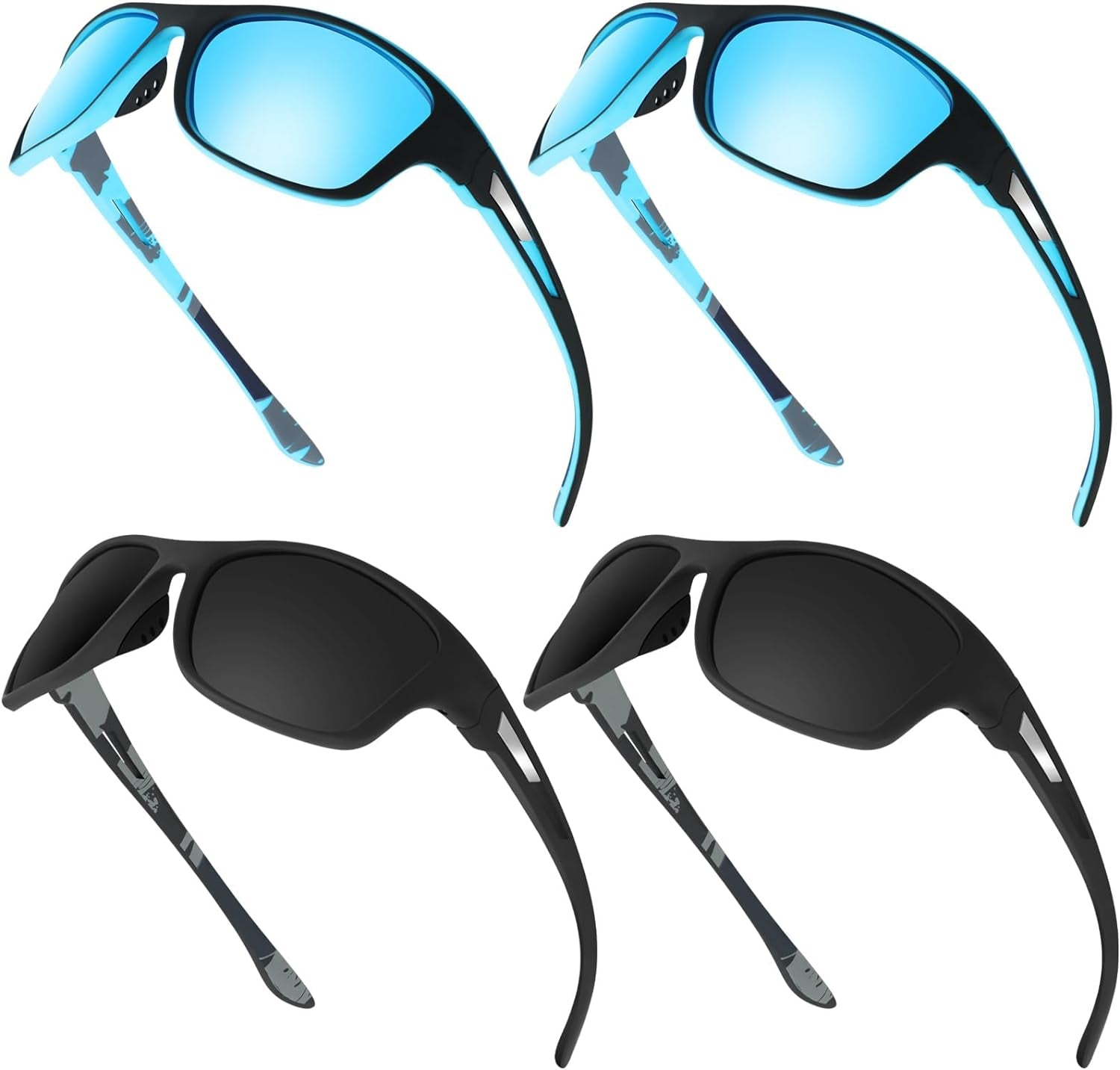 4 Pairs Men Polarized Sunglasses with UV Protection Driving Glasses Sports for Sport Outdoor Activities - WORLD TIME VISITS