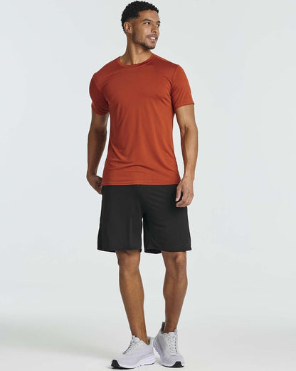5 Pack: Men’S Short Sleeve Dry Fit Active Crew Neck T Shirt - Athletic Running Gym Workout Tee Tops
