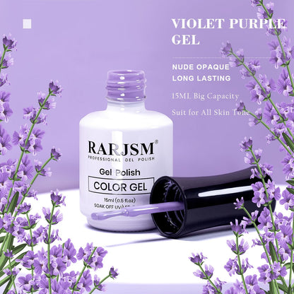 Gel Nail Polish Blue Purple 15Ml Dark Opaque Pastel Gel Polish Milky Bluish Purple 1 Piece Single Bottle Cool Tone Soak off at Home Salon DIY French Manicure Nails Art