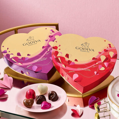 Valentine’S Day Heart Chocolate Gift Box - 14 Piece Assorted Milk, White and Dark Chocolate with Gourmet Fillings – Elegant Treat for Women or Men