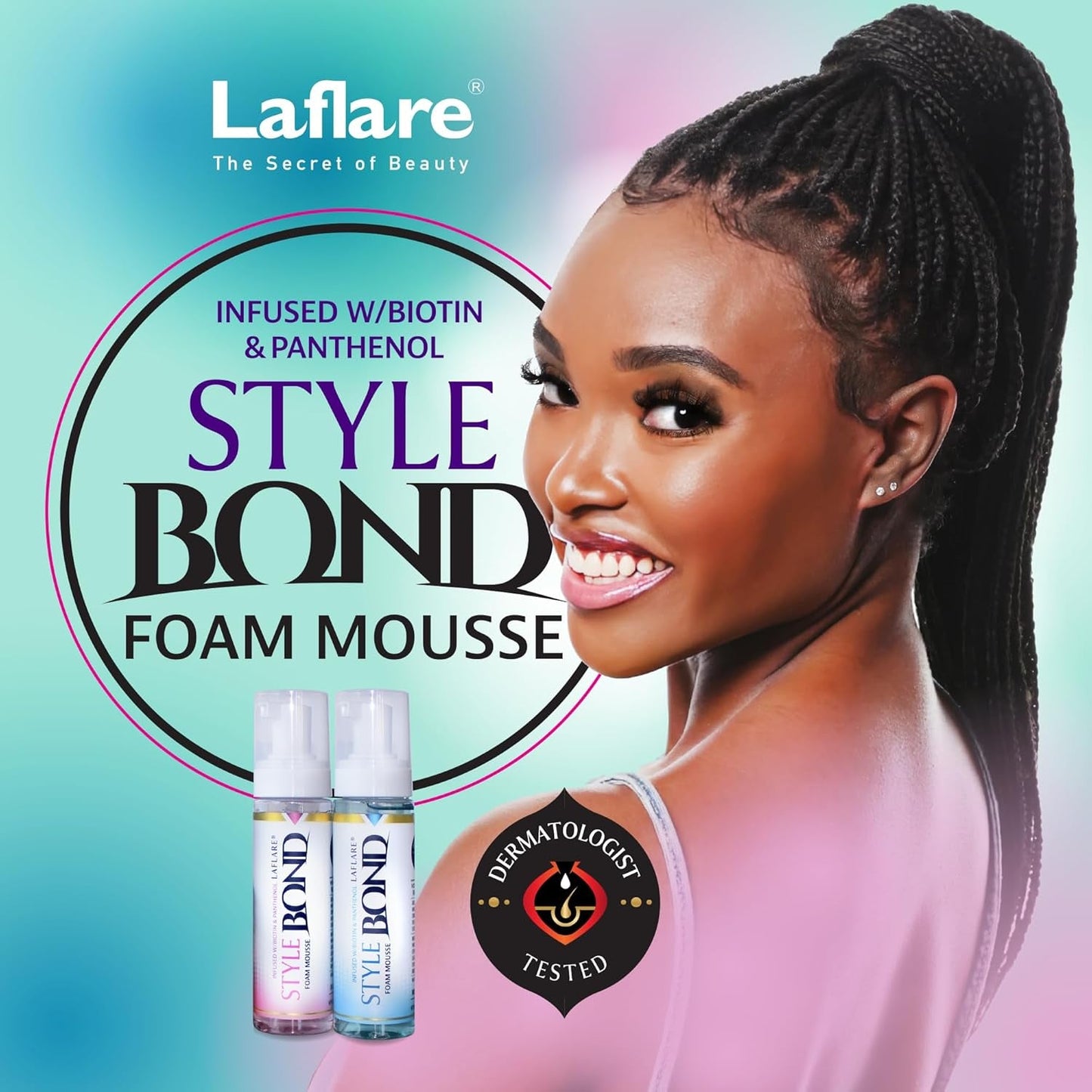 New Travel Size Mousse Foam - Hair Styling, Shine and Volume Mousse for Braid and Locs (Orchid)