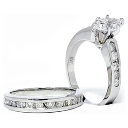 Pompeii 2 Carat Marquise Diamond Engagement Wedding Ring Set White Gold 14Karat (G/H,I1)