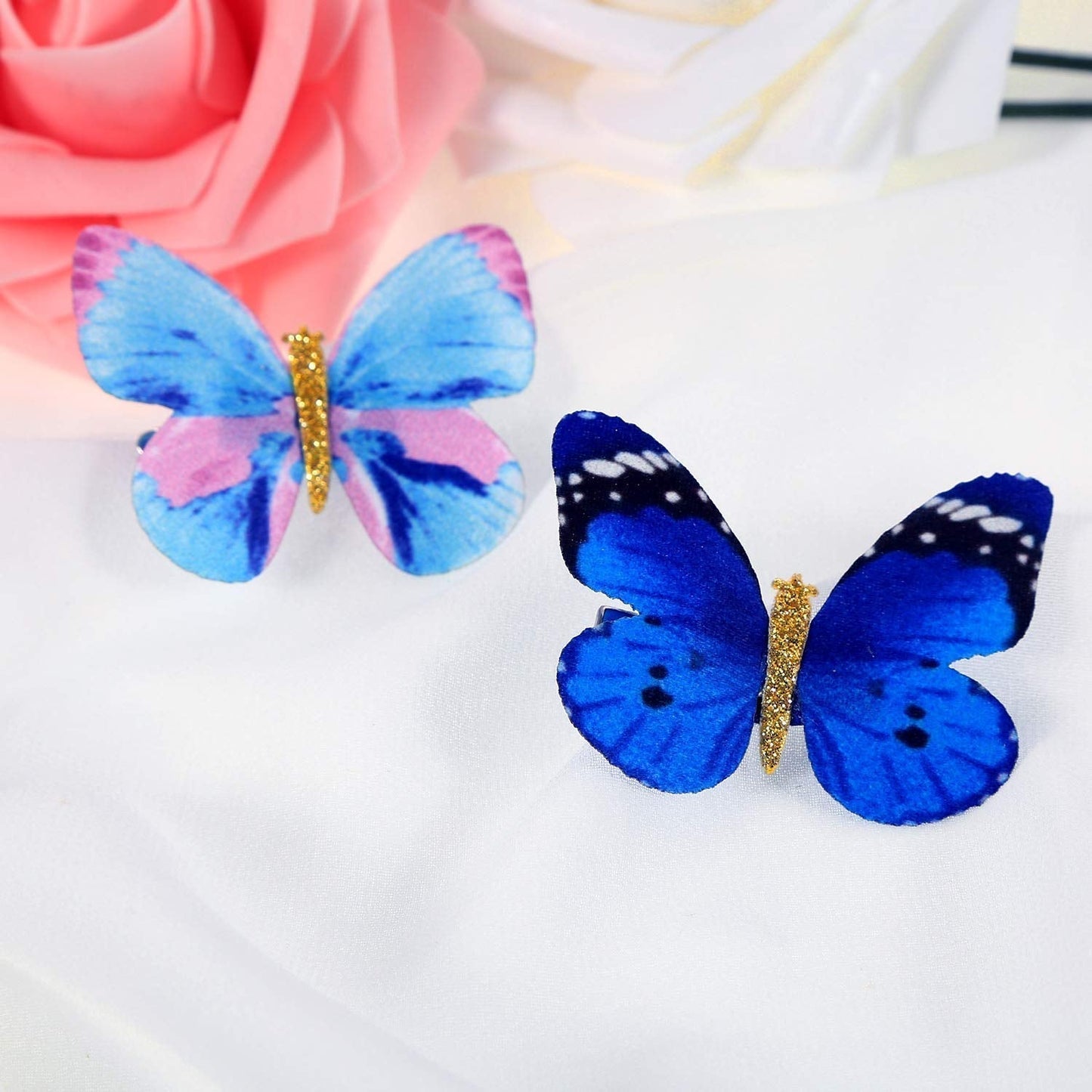 18 Pieces Glitter Butterfly Hair Clips for Teens Women Hair Accessories (Fresh Styles)