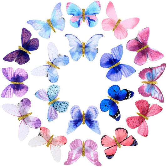 18 Pieces Glitter Butterfly Hair Clips for Teens Women Hair Accessories (Fresh Styles) - WORLD TIME VISITS