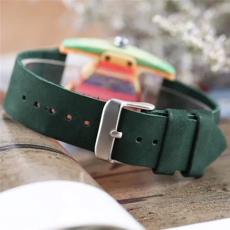 Beauty Wooden Quartz Wrist Watches for Lady Women Bracelet Gift