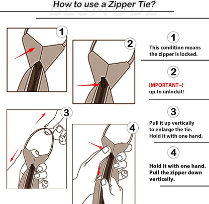 Men'S Lot 6 PCS Classic Zipper Ties Pretied Solid Color Necktie Set