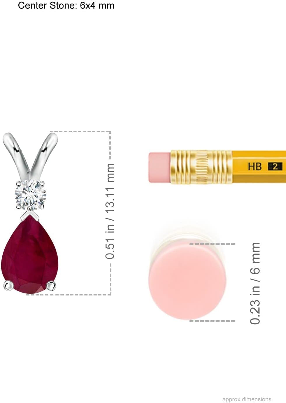Natural Ruby Teardrop Pendant with Diamond in Silver / 14K Solid Gold/Platinum | July Birthstone, Birthday, Engagement, Anniversary, Wedding Jewelry Gift for Women