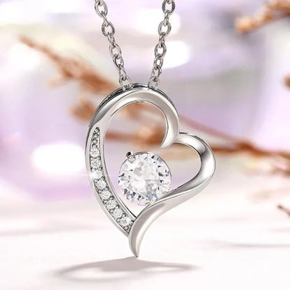Delicate Ladies Clavicle Necklace Cubic Zircon Heart Pendant Necklace Bridal Wedding Necklace Jewelry - WORLD TIME VISITS