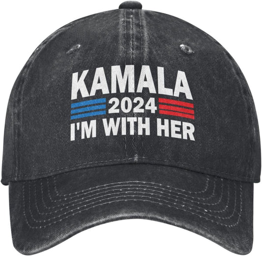 I'M with Her Kamala Vote for 2024 President Kamala Harris Hats Hat Classic Fashion Cap for Men Women