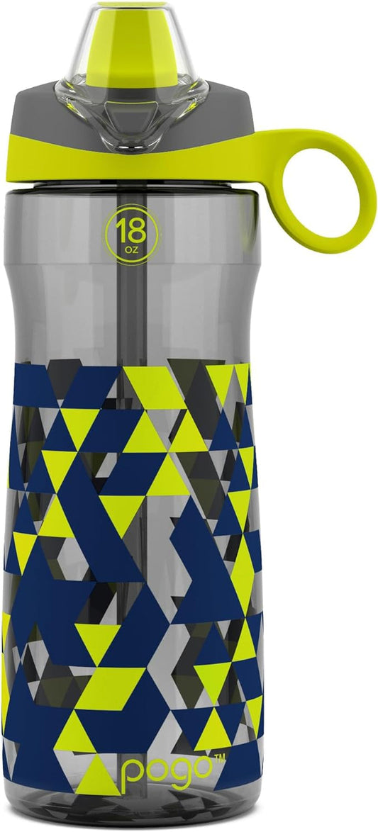 18Oz Kids Plastic Water Bottle with Straw Lid and Carry Handle, Reusable, BPA Free, Dishwasher Safe, Perfect for Travel, School, Outdoors, and Gym - WORLD TIME VISITS