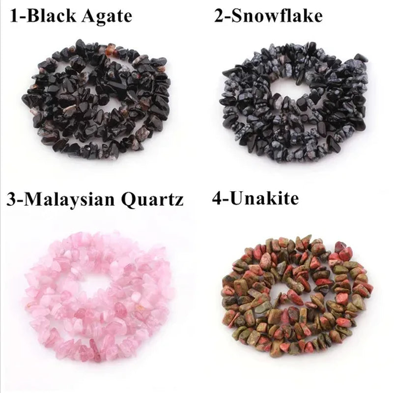 Natural Stone 5-8MM Irregular Shape Freeform Chip Bead Pink Quartz Amethysts Agates Lapis Lazuli for Jewelry Making DIY Bracelet16"