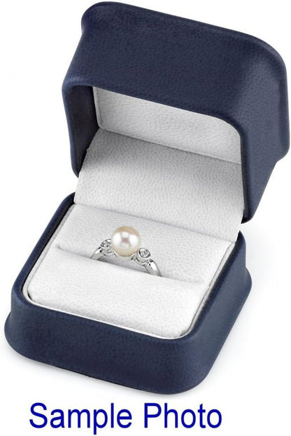 18K Gold 10 - 11Mm round Genuine White South Sea Cultured Pearl & Diamond Ring for Women - WORLD TIME VISITS