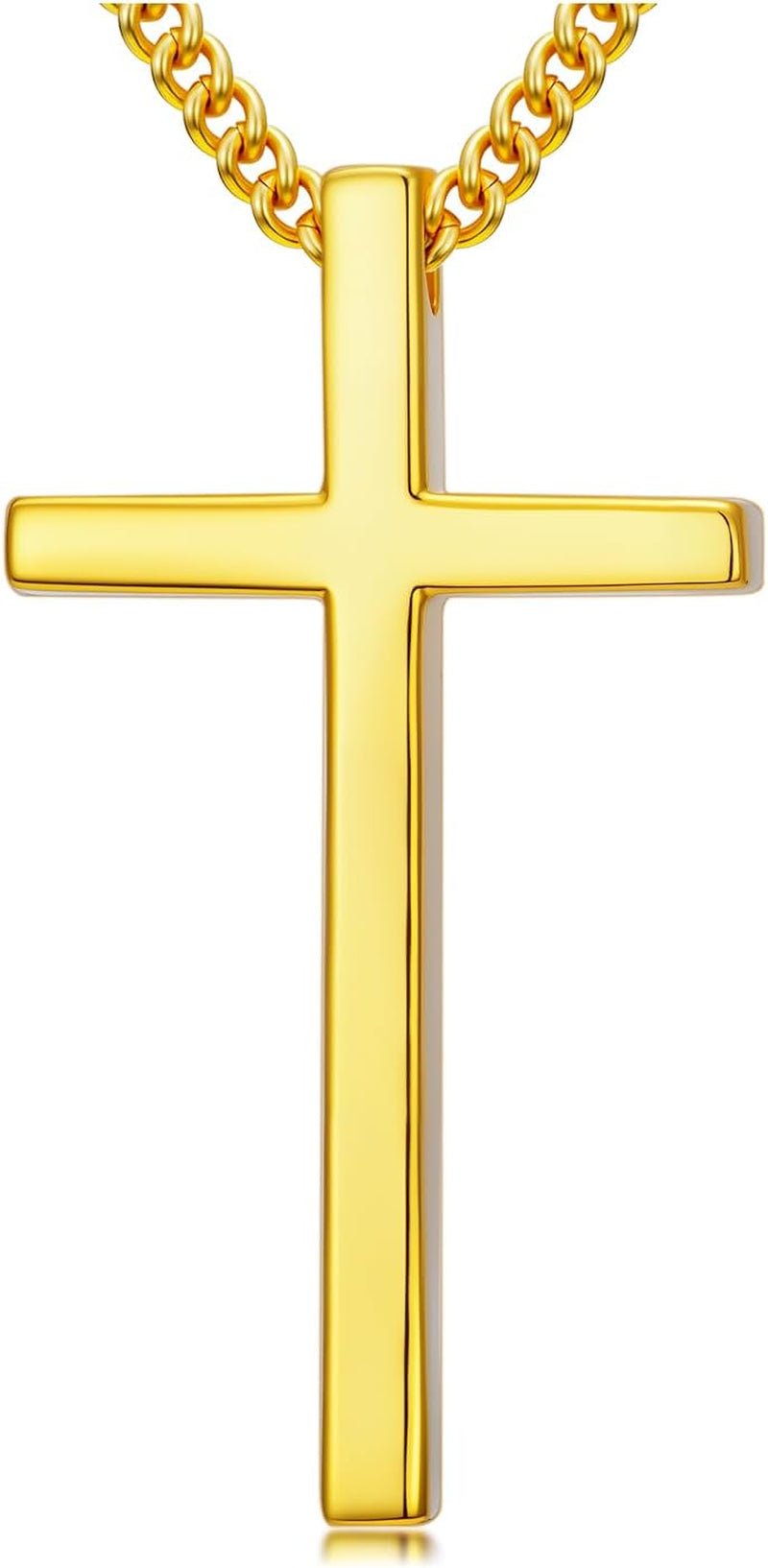 18K Gold Cross Necklace for Men Women Gold Cross Pendant with Bible Verse Minimalist Cross Christian Jewelry Religious Gifts - WORLD TIME VISITS