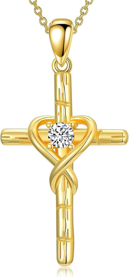 18K Gold Cross Pendant for Women Gold Cross Necklace 18K Gold Jewelry Religious Gift - WORLD TIME VISITS