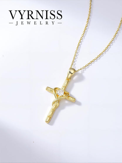 18K Gold Cross Pendant for Women Gold Cross Necklace 18K Gold Jewelry Religious Gift