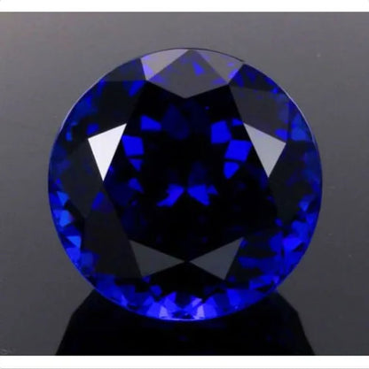 Blue Sapphire 10mm 4.58cts Round Faceted Cut Shape AAAAA VVS Loose Gemstone Edelsteine