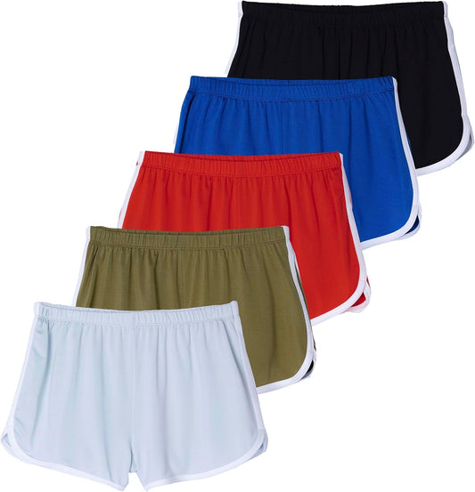 5 Pack: Girls' Dry-Fit Active Athletic Dolphin Shorts (Ages 4-16) - WORLD TIME VISITS