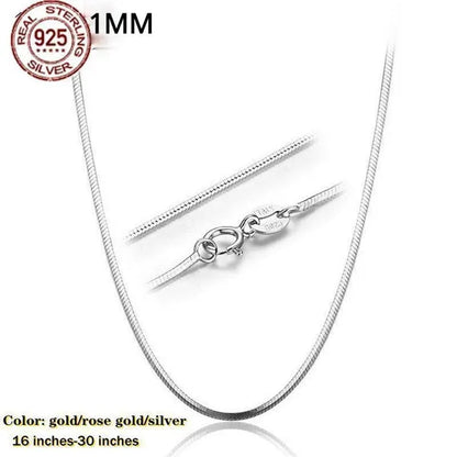 Best Ladies Chain Necklace Solid Surface Filled with 18K Gold and Italian 925 Sterling Silver Jewelry Figaro Snake Chain Necklace Fine Jewelry Length: 16-30 Inches - WORLD TIME VISITS