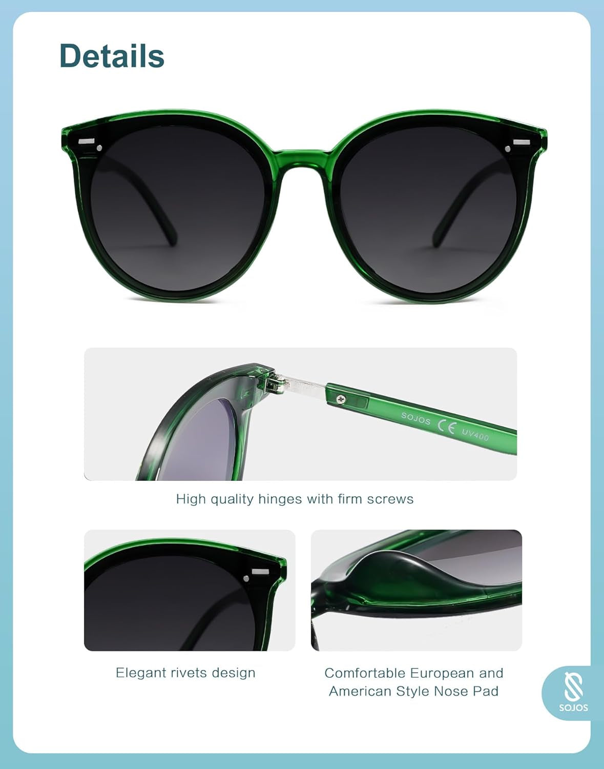 Sunglasses Womens Trendy 2025 Classic round Retro Vintage Shades Large Frame Sunnies SJ2067