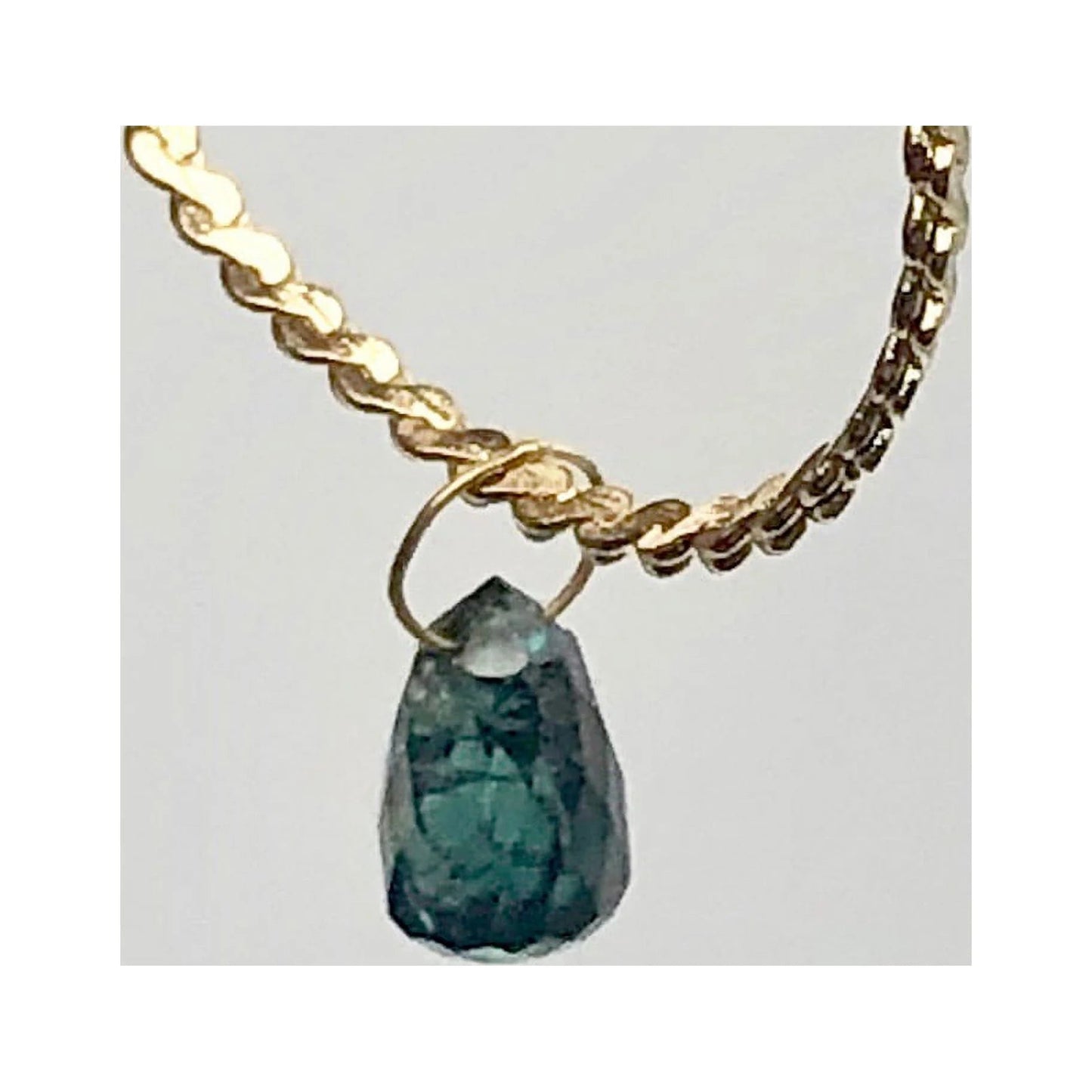 Blue Diamond Briolette 18K Gold Pendant | .8 Cts | 6X4Mm |