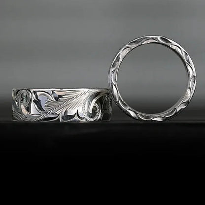 Personality Women'S Fashion Exquisite Ring Carved Flower Jewelry for Women Stackable Rings Beautiful Ladies Proposal Engagement Party Accessories Elegant Bride Wedding Band Anniversary Gift Size 4-12 Bague Femme