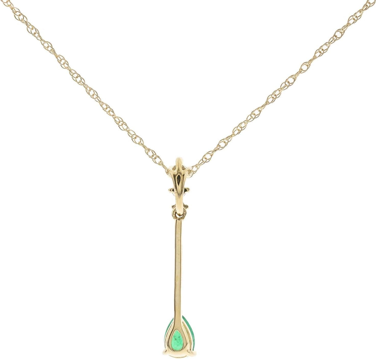 10K Yellow Gold Real Diamond Pendant (I1) with Genuine Peridot & Natural Emerald Daily Work Wear Jewelry for Women Gifts for Her