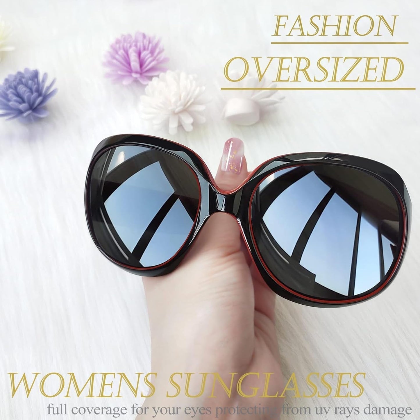 Oversized Sunglasses Womens Trendy Polarized Large Driving Sun Glasses Ladies UV Protective Big Sunnies Shades - WORLD TIME VISITS