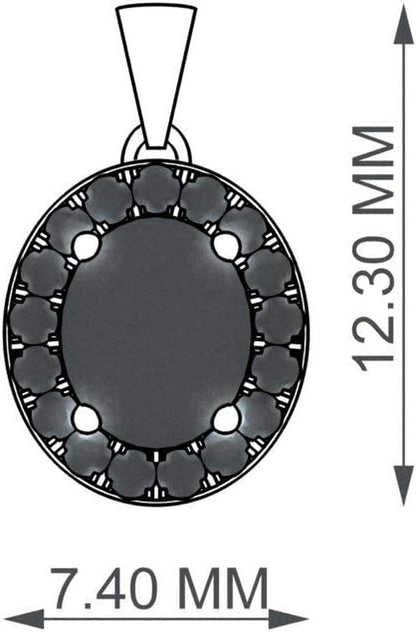 Natural and Certified Oval Cut Gemstone and Diamond Petite Necklace in 14K Solid Gold | 0.51 Carat Pendant with Chain