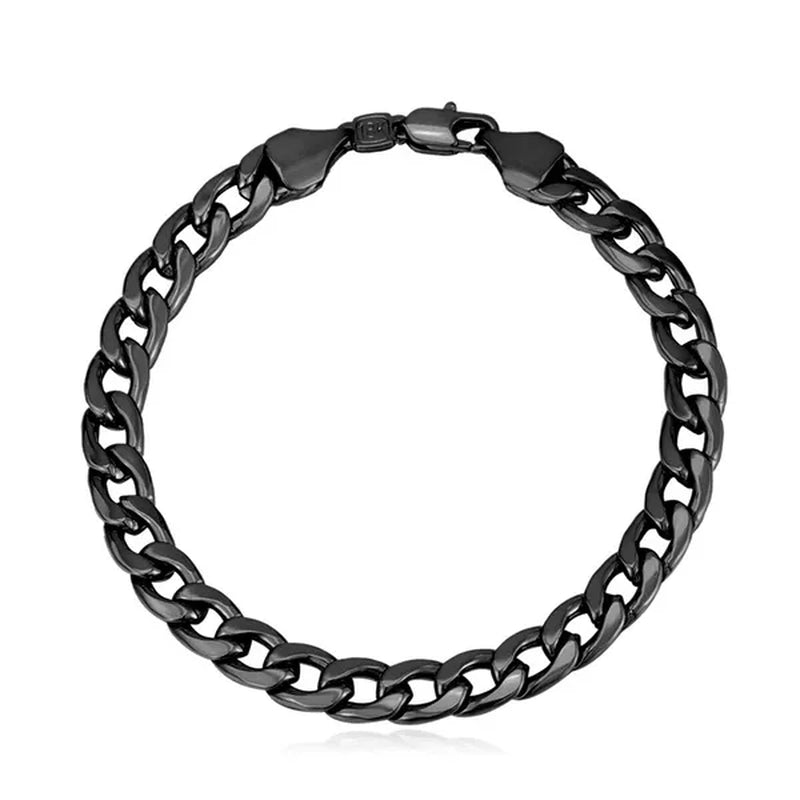 Men Cuban Link Bracelet 18K Stamp Platinum/Rose Gold/Yellow Gold Plated Curb Chain Bracelets