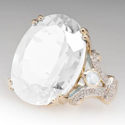 Fashion Jewelry Filled Round Blue Sapphire Women's Wedding Ring AAA Band Size6-10