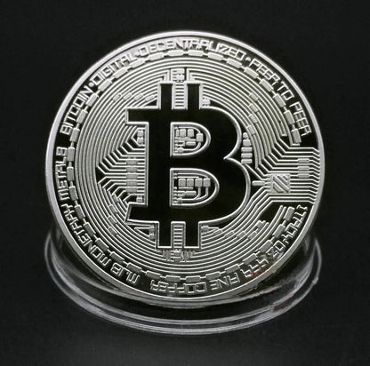 SILVER PLATED Bitcoin Token W/Display Case Master Coins
