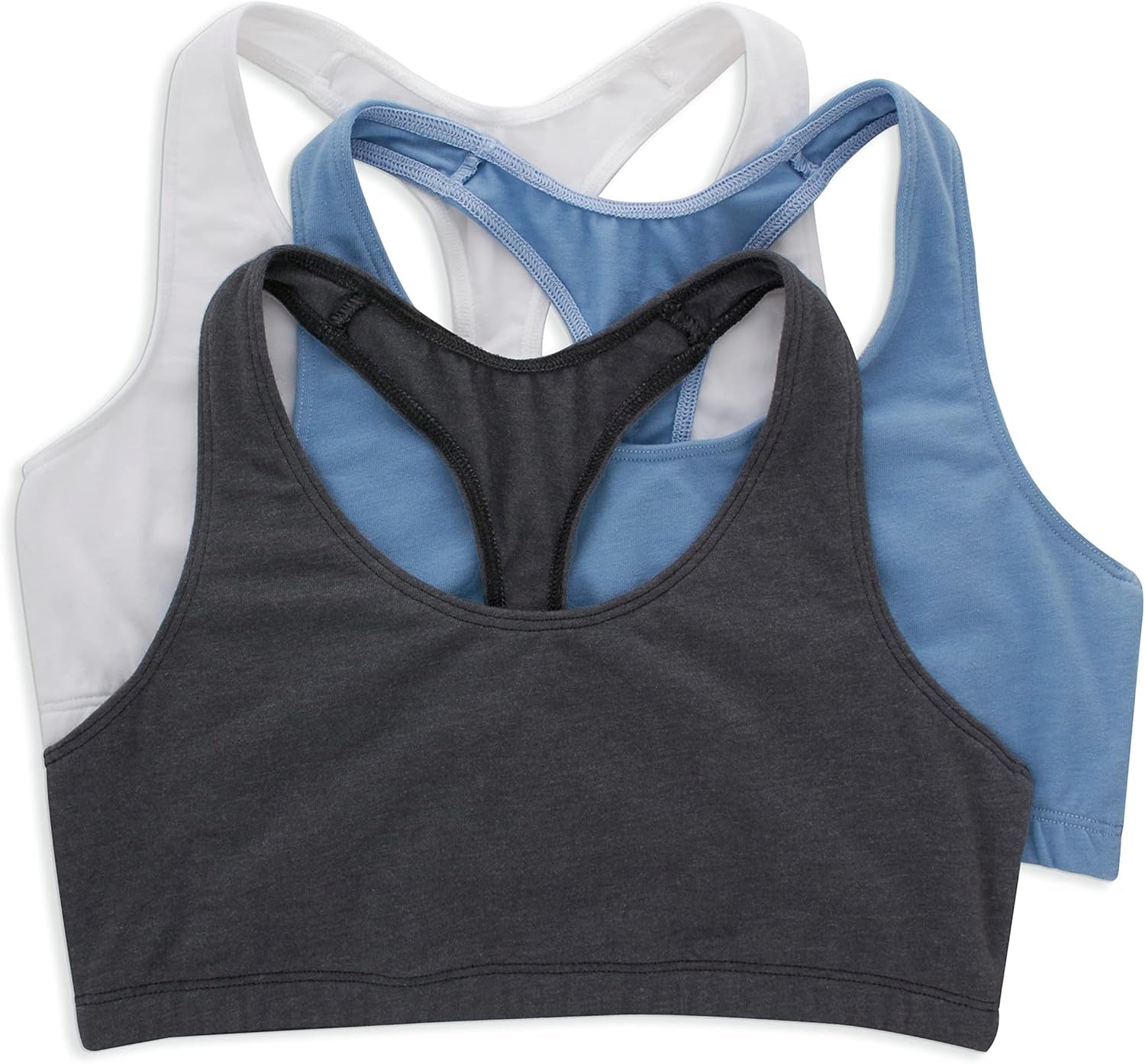 Women'S Racerback Cotton T-Back Bralette (3 Pack) - WORLD TIME VISITS
