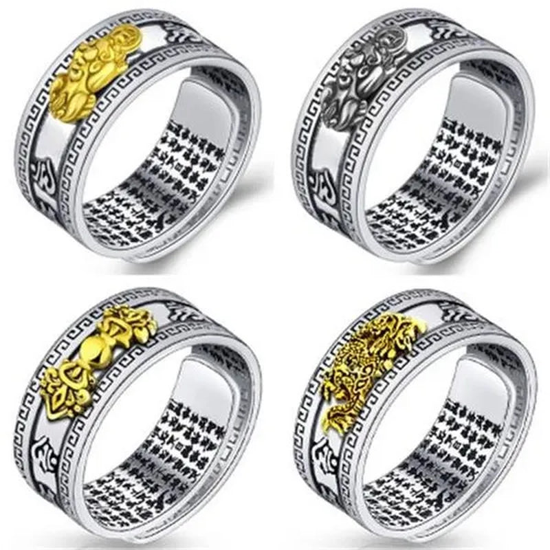 1Pc Jewelry Feng Shui Pixiu Mani Mantra Protection Wealth Ring