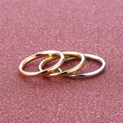 1Pcs Elegant Gold and Silver and Rose Gold Stainless Steel Comfort Fit Plain Wedding Band Ring Width 3Mm