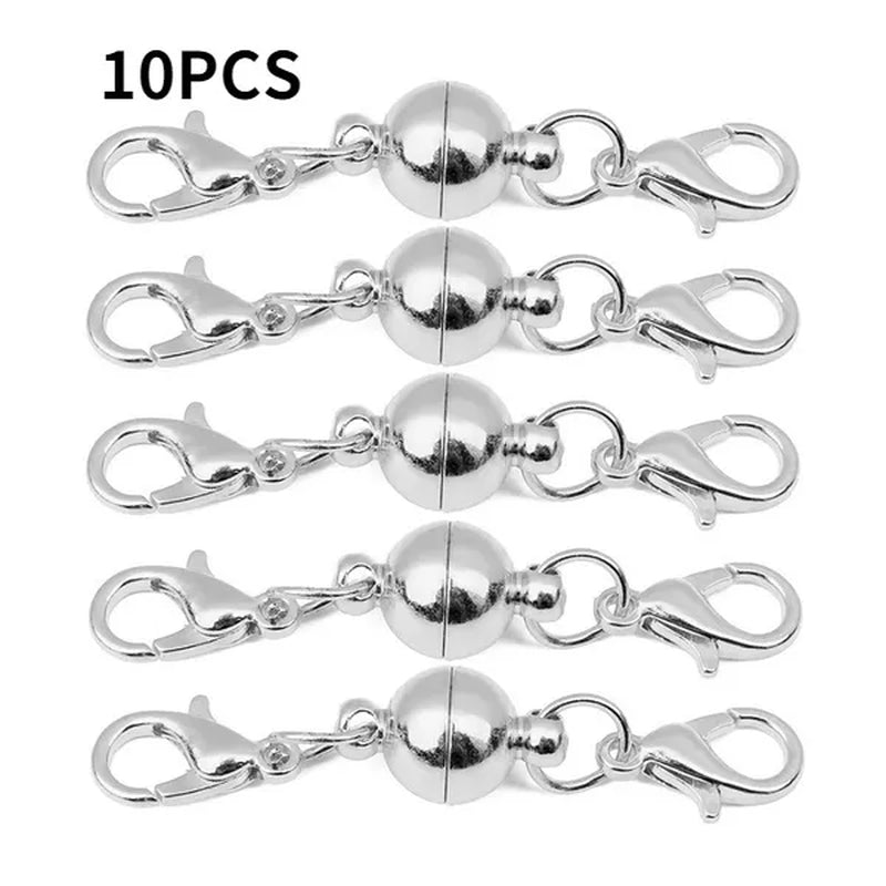 10/4 Pcs Magnetic Clasp DIY Jewelry Accessories Gold Necklace Bracelet Connector Hook Clasp Metal Silver