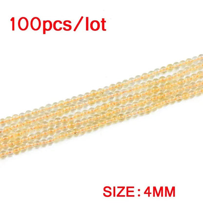 Citrine Beads Natural Crystal Stone Top Quality Yellow Creastly Round Loose Beads Ball 4/6/8/10/12MM Jewelry Bracelet Making DIY