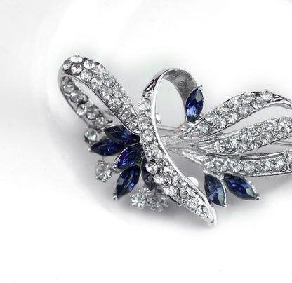 Created Crystal Brooch Fancy Vintage Style Flower Brooch Pin for Women, Girls, Ladies with Blue/Purple Created Crystal | Vintage Fashion | Brooches and Pins for Women | Ladies Jewelry