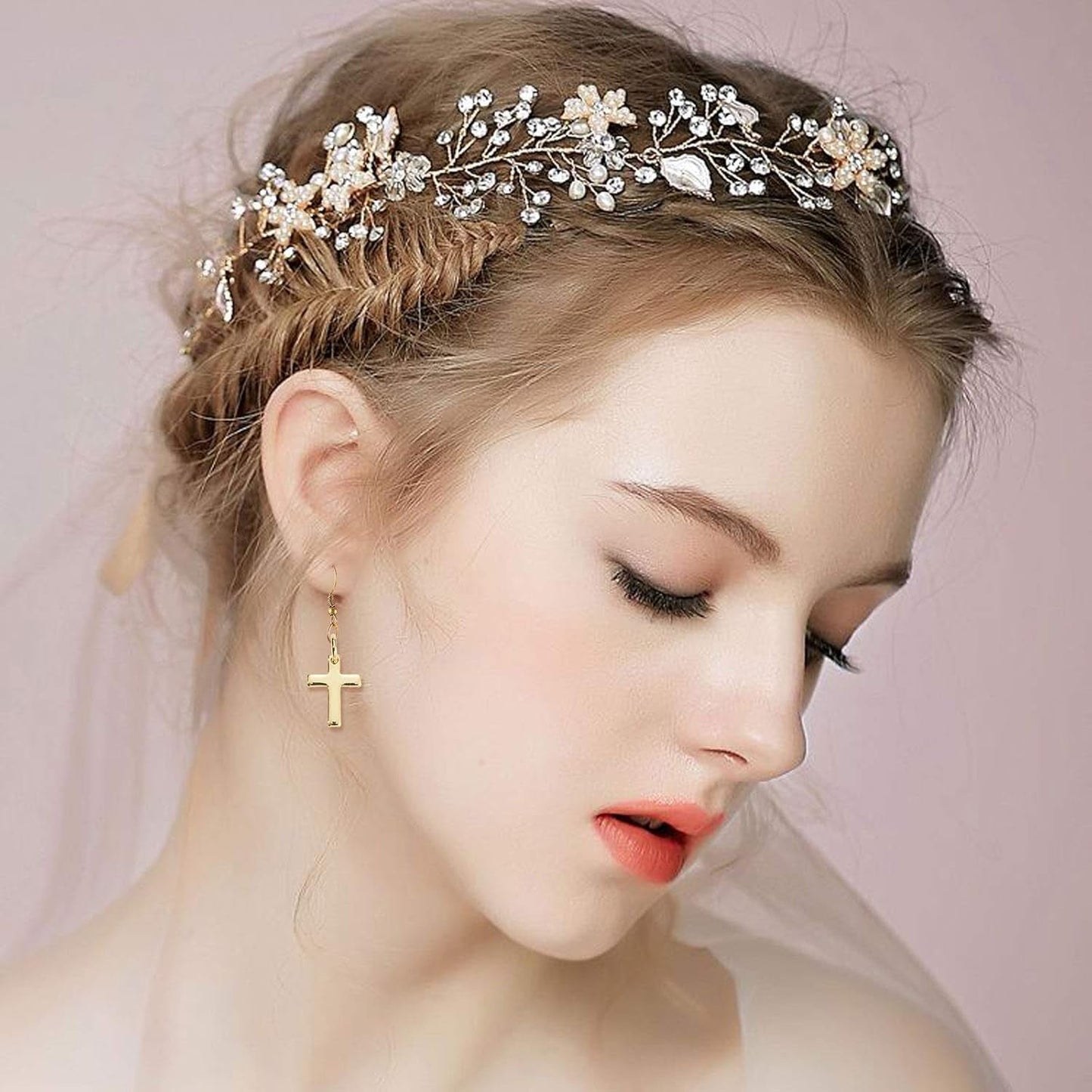 10 Pcs Craft Supplies Real 18K Gold Plated Beads Charms Pendants Cross Charms for Jewelry Making Crafting