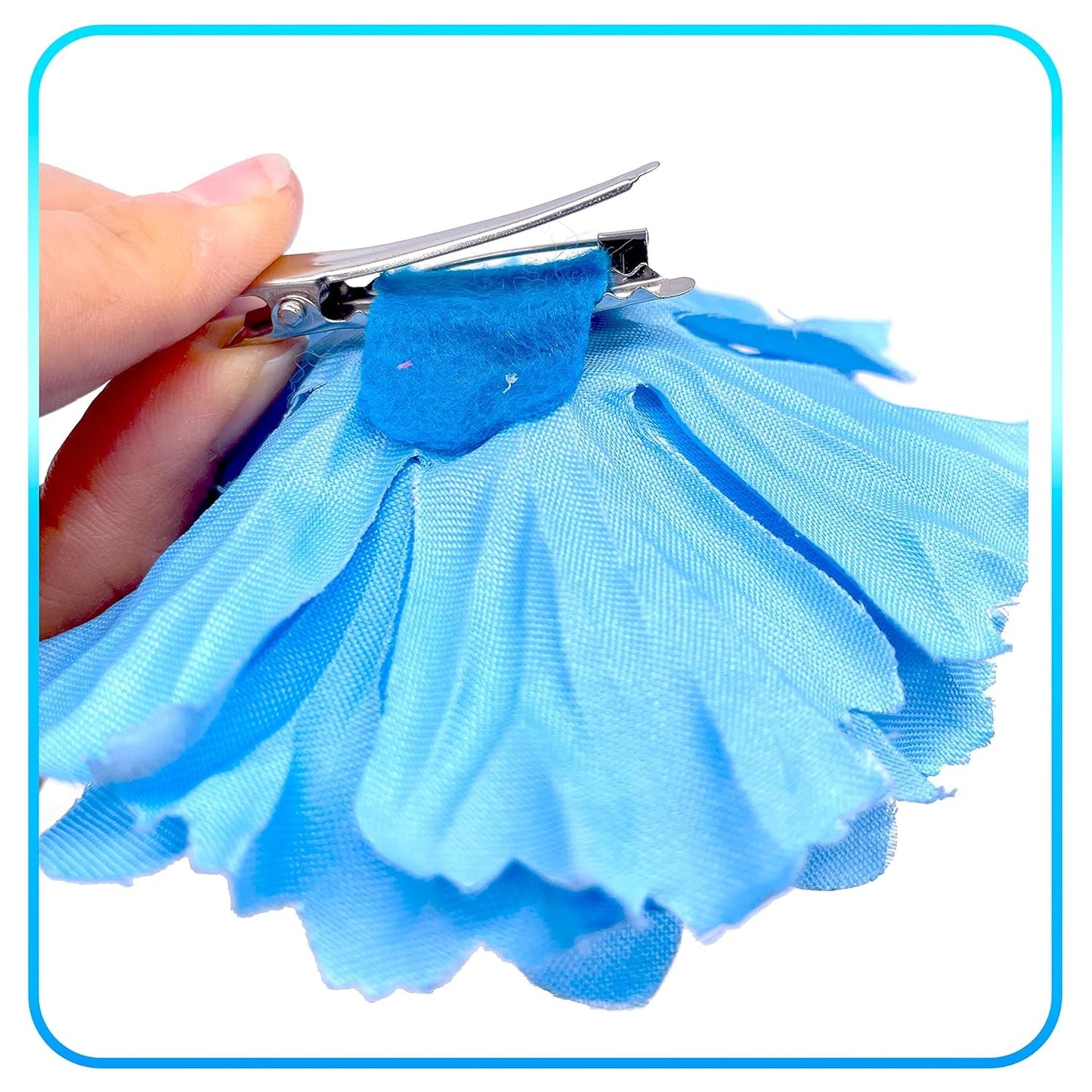 Hair Flower Clips Brooch Boutique Hair Accessories Bohemia Hairpins for Women Girls (Lake Blue)