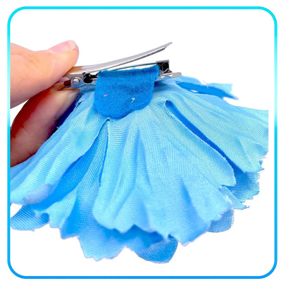 Hair Flower Clips Brooch Boutique Hair Accessories Bohemia Hairpins for Women Girls (Lake Blue)