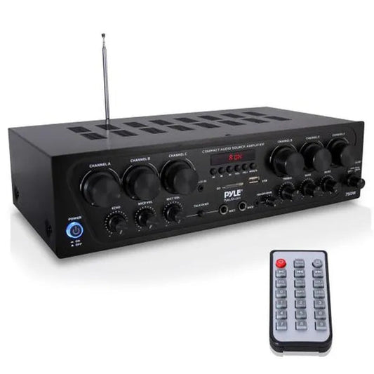 Pyle PTA62BT.5 Bluetooth Home Audio 750 Watt 6 Channel Amplifier Stereo Receiver (Open Box)