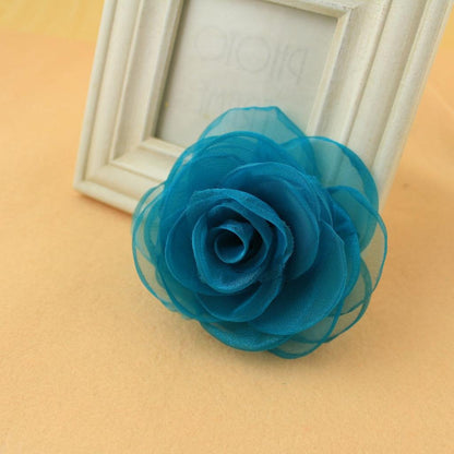 Lovely Rose Flower Hair Clips and Brooches for Women | Floral Pins and Accessories with Green Brooch