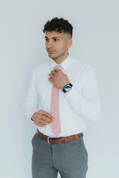 Men'S Skinny Tie, Cotton Wool Linen Necktie, Great for Weddings, Groom, Groomsmen, Missions, Dances, Gifts.