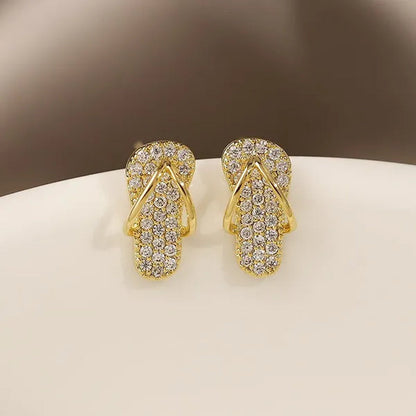2021 Woman New Creative Mini Shoes Gold Stud Earrings Fashion Jewelry