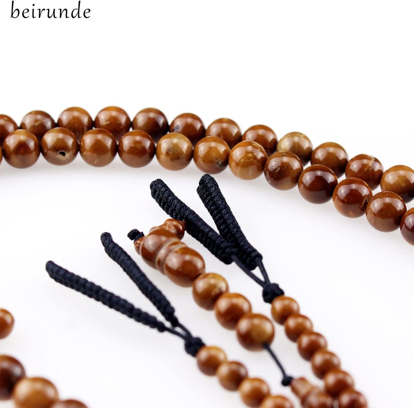 Muslim Islamic 99 Kuka Wood Beads Tasbih Prayer Beads with Tassel