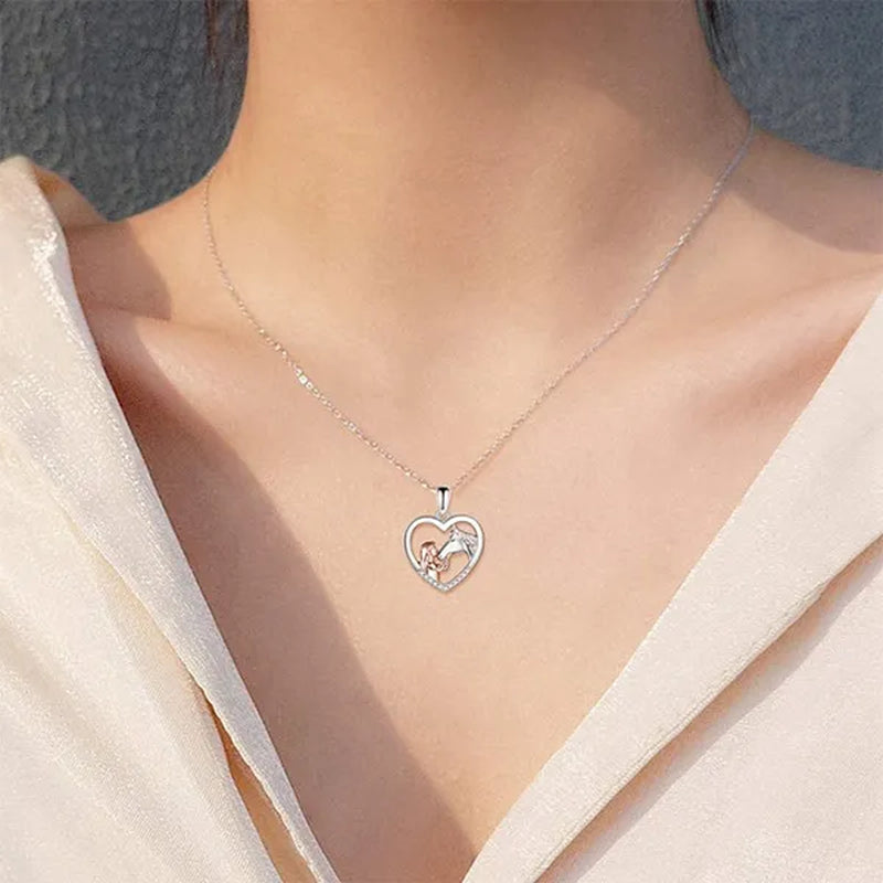 1/2/3Pcs Funny Cute Horse Unicorn Pendant Necklace 925 Sterling Silver Necklace Earrings Bracelet Chain Jewelry Set for Women Girls Birthday Gifts