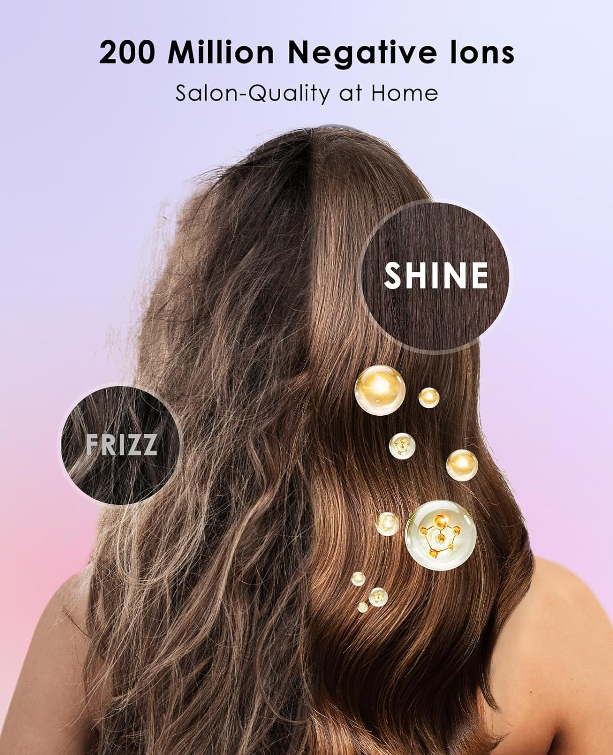 Hair Dryer, Negative Ionic Hair Dryer, High-Speed Blow Dryer with 110, 000 RPM Brushless Motor, Fast Drying Lightweight Travel Hairdryer, Low Noise Home Hair Dryer with Smooth Nozzle