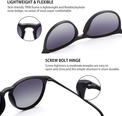 Sunglasses Womens Men Polarized UV Protection Trendy Vintage Retro round Mirrored Lens Sunglasses for Women
