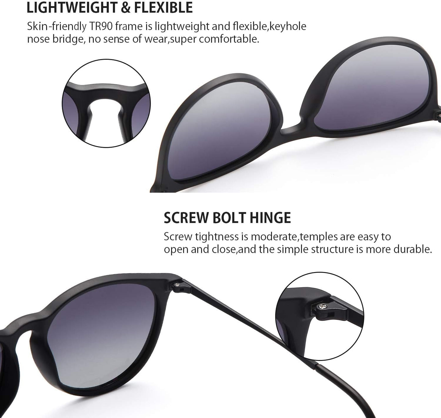 Sunglasses Womens Men Polarized UV Protection Trendy Vintage Retro round Mirrored Lens Sunglasses for Women