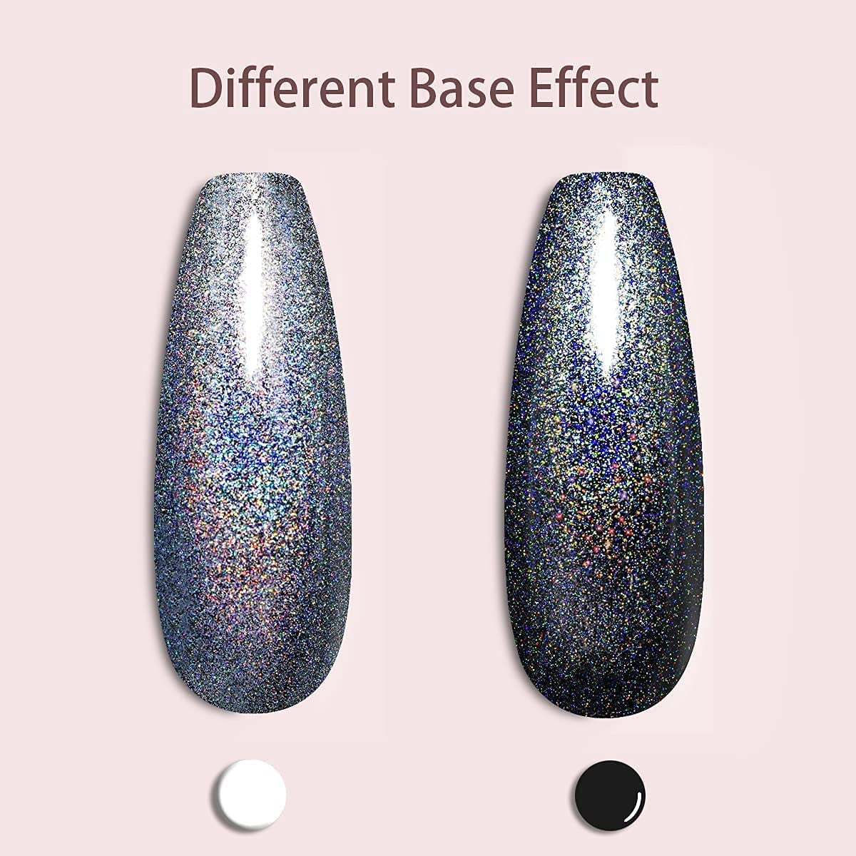 Holographic Gel Nail Polish Glitter: Led UV Gel Polish Sparkle Color Soak off Nail Art Gel DIY Design Manicure 1 PCS 8ML Metallic Grey
